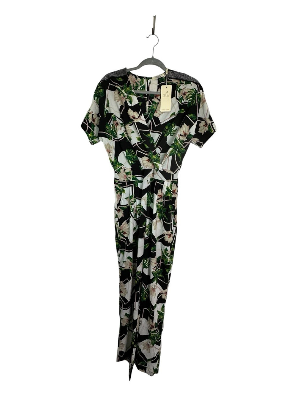Julia Floral jumpsuits in Black, Green & White